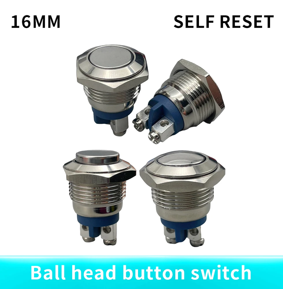 16mm Start Horn Button Momentary Stainless Steel Metal Push Button Switch