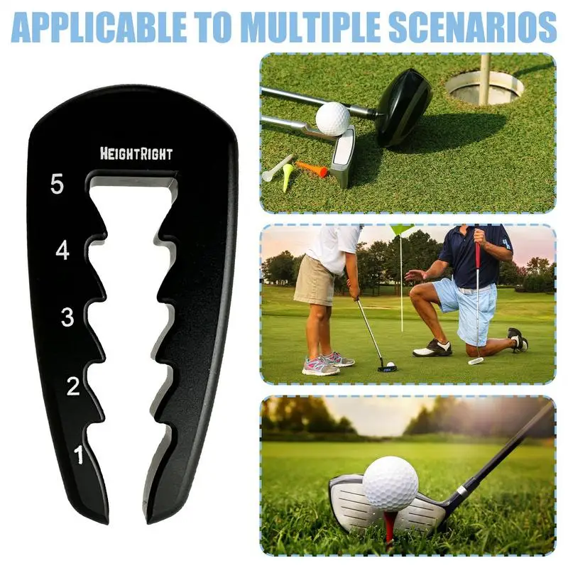 

Регулируемый инструмент для высоты футболки для гольфа. Прецизионный инструмент для установки высоты тройника для последовательных качелей. Простой в использовании практическое тренировочное пособие для гольфа.
