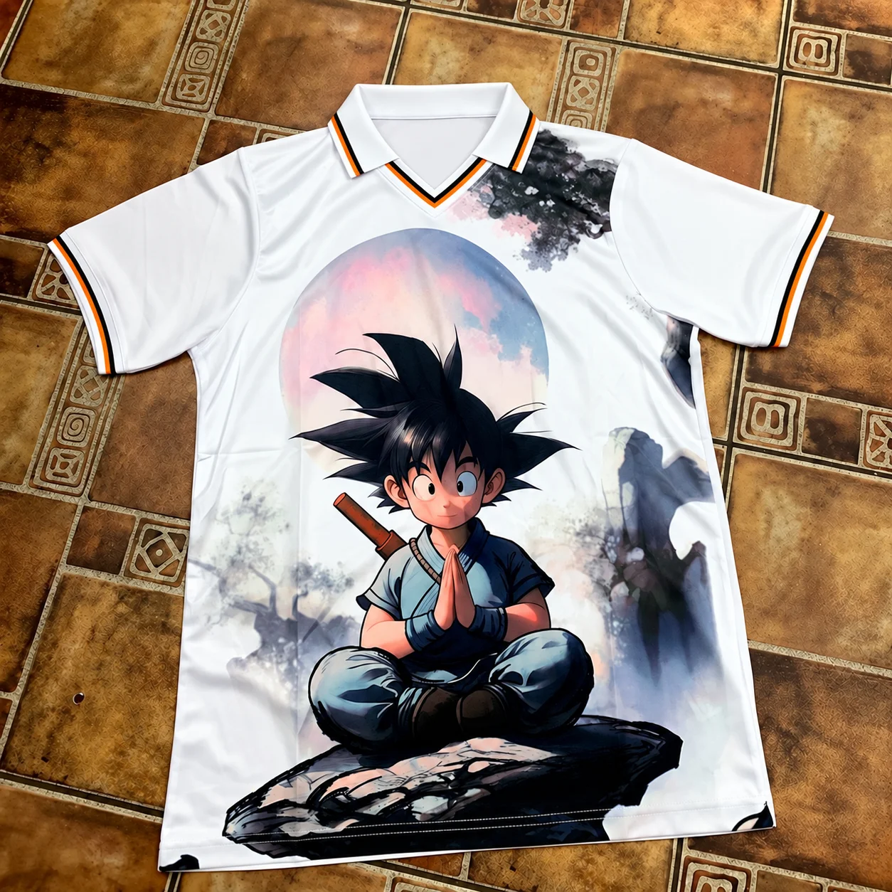 Dragon Ball Z Goku Saiyan FC Fußballtrikot für Herren, orange-blau, Anime, kurzärmeliges Fußballshirt, Cosplay-Sportoberteil. – Detail 6