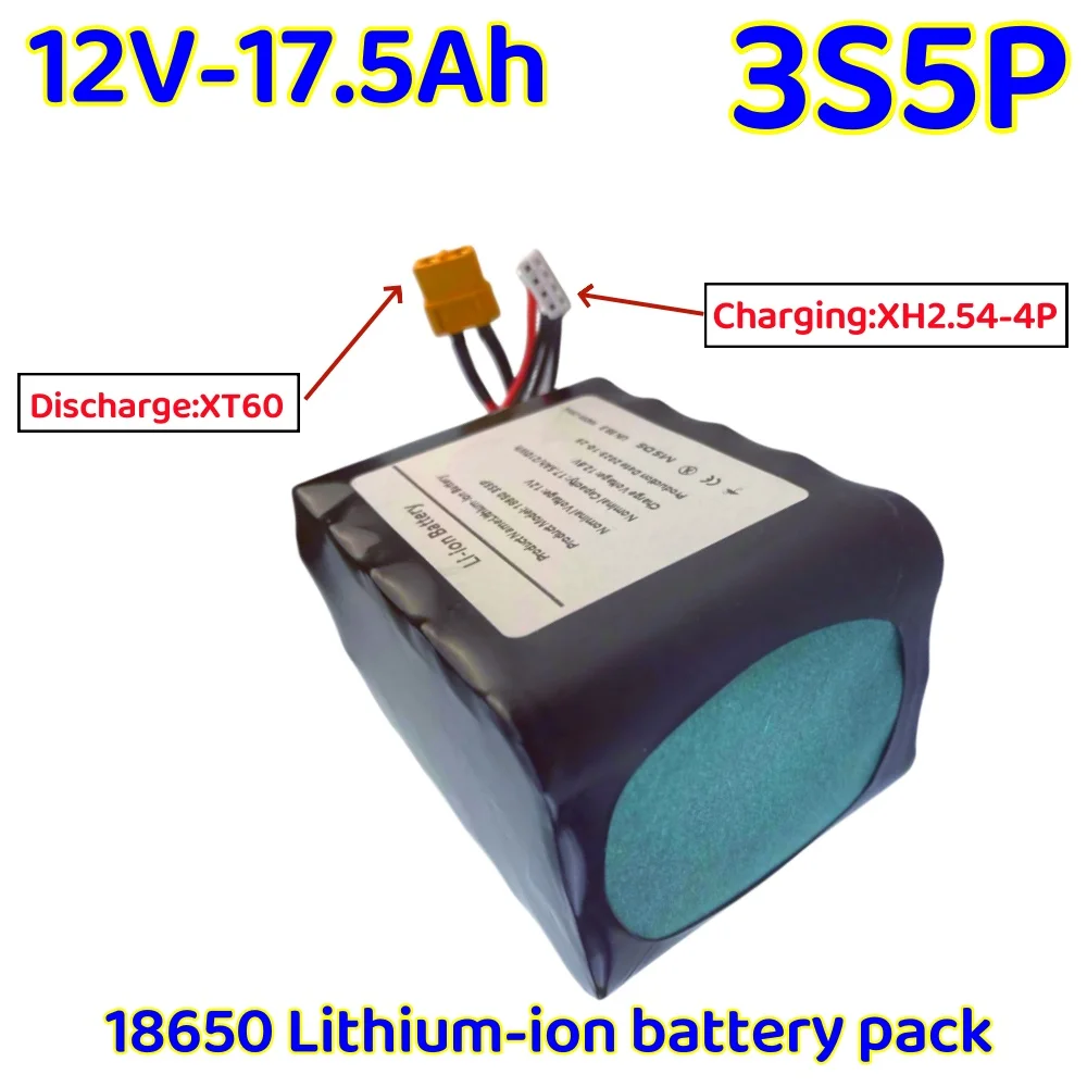 12V 17.5Ah 18650 3S5P Lithium Ion Battery Pack For Various RC Airplane Drone Quadrotor