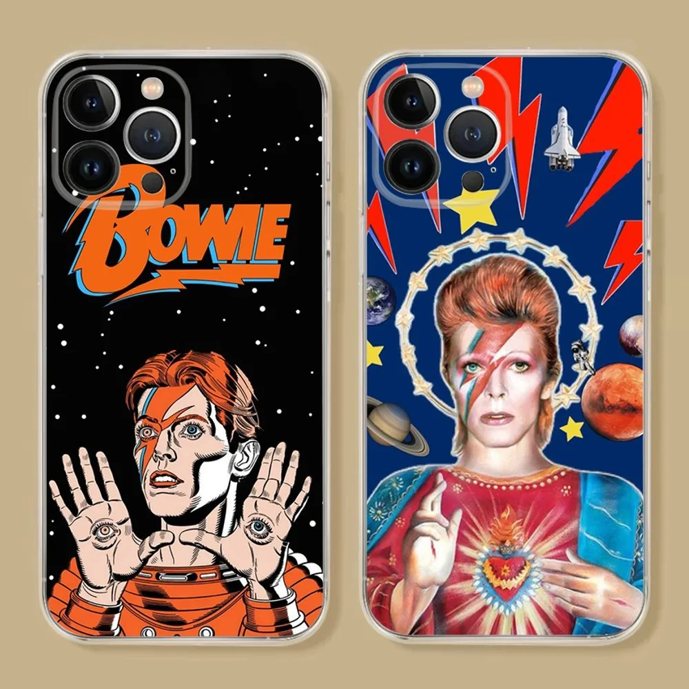 D-David S-Singer B-Bowie Transparent Phone Case For iPhone 15 14 13 12 11 Pro Xs Max Mini XR X 7 8 Plus Transparency Funda