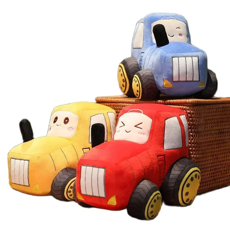 Kawaii Tractor Peluche Toys Lovely Simulation Car Plush Dolls Stuffed Soft Cartoon Tractor Pillow Boys Creative Birthday Gift