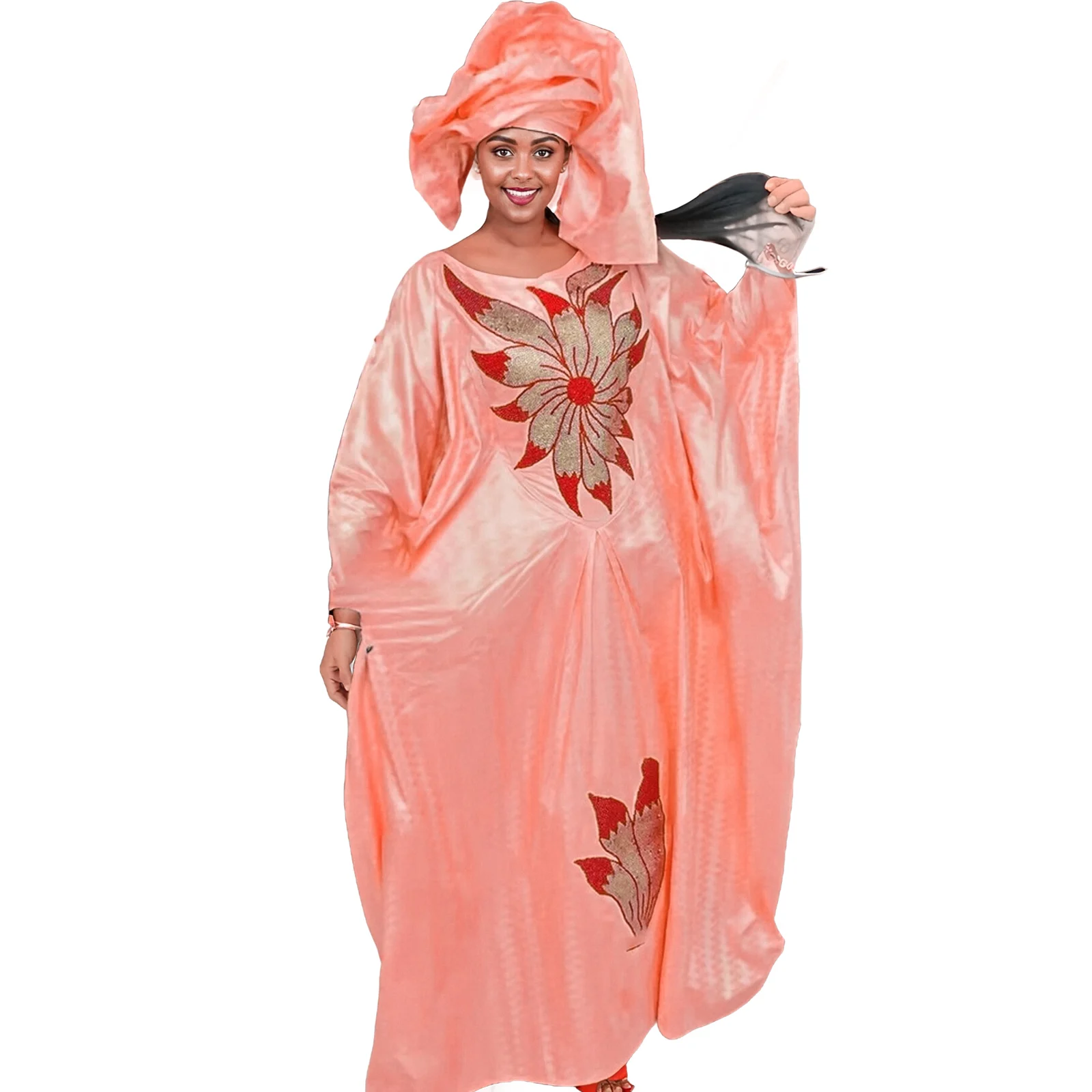 African Dresses For Women Luxury Boubou Material Rich Embroidery Design
