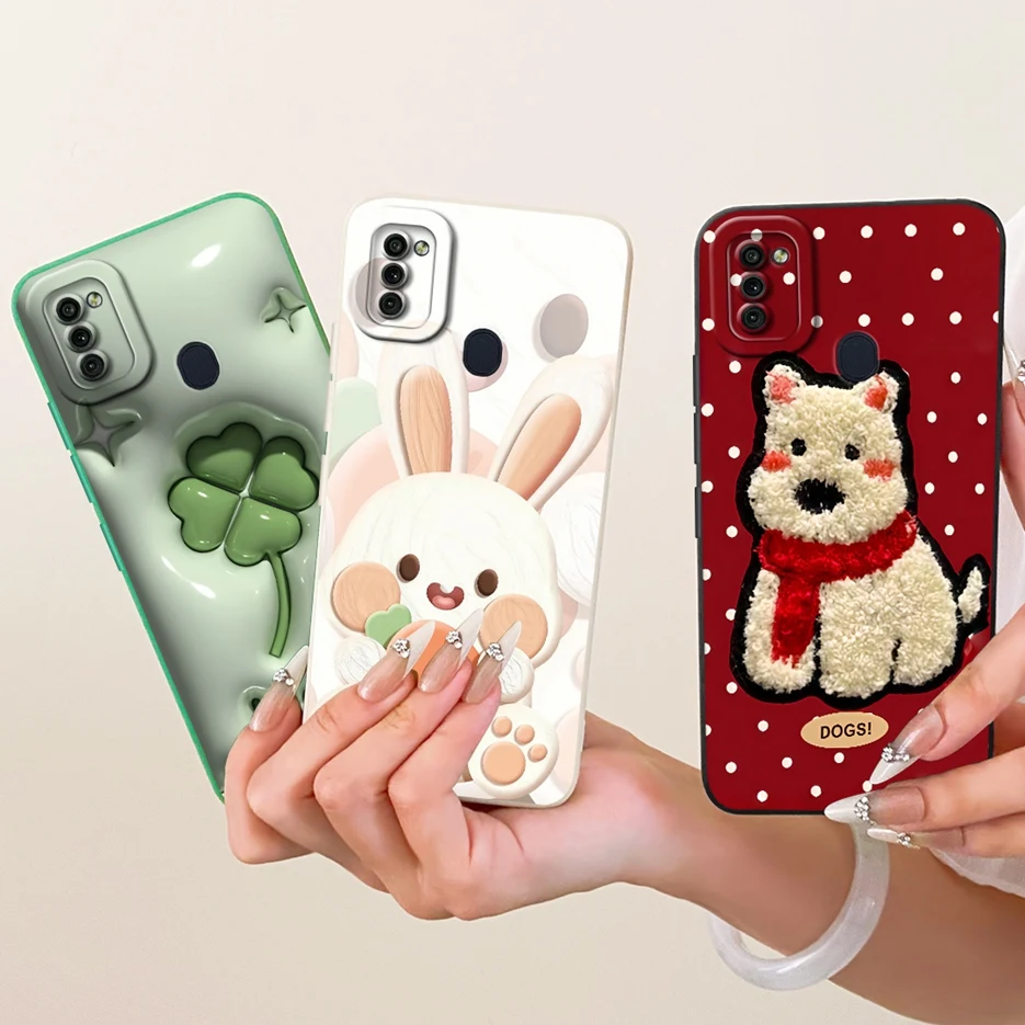 For Samsung Galaxy A11 Case SM-A115F Cute Clover Cartoon Painted Cover Soft TPU Phone Case For Samsung A11 M 11 Galaxy M11 Shell