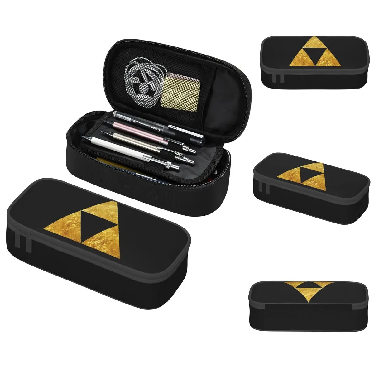 Gold Triforce Symbol Zelda Pencil Cases Large Storage Pen Bags Pen Box Pencil Pouch For Boys Girls Students Stationery School