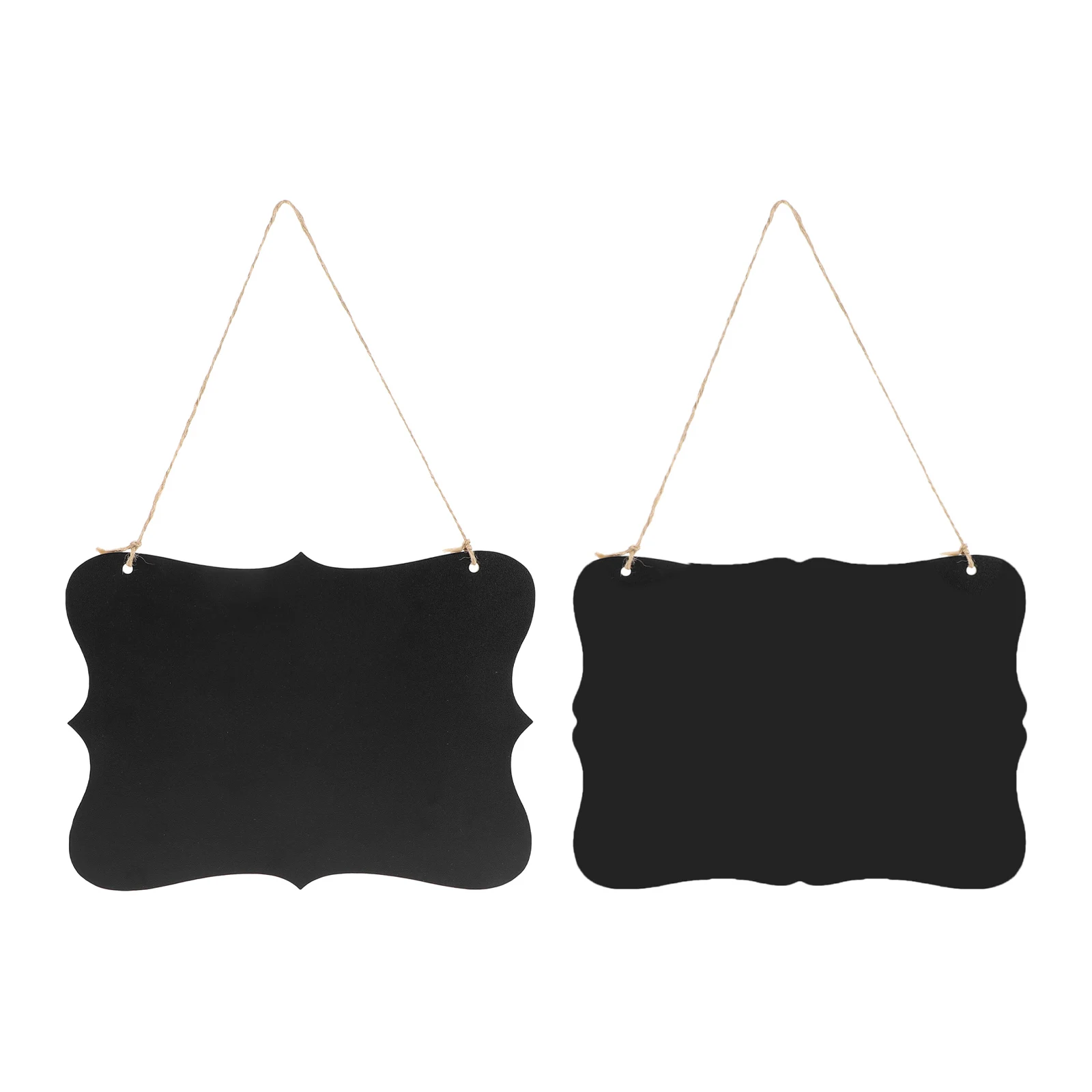 2pcs Wooden Chalkboard Pendant Home Decoration DIY Writing Hanging Sign Christmas Door Pendants Blackboard Display Notice Items
