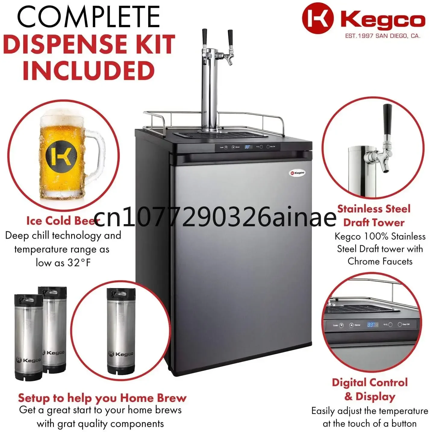 Double-Headed Craft Beer Machine Air-Cooled Beer Machine Commercial Student Beer Tap Kegerator Water-Cooled Wine