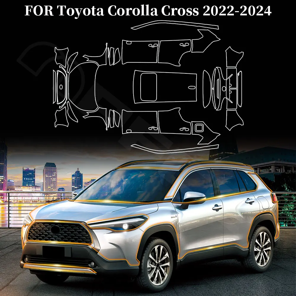 

For Toyota Corolla Cross LE/XLE 2022-2024 Car Paint protection film TPU Pre-cut Anti-scratch Body Sticker Bra Kit Transparent