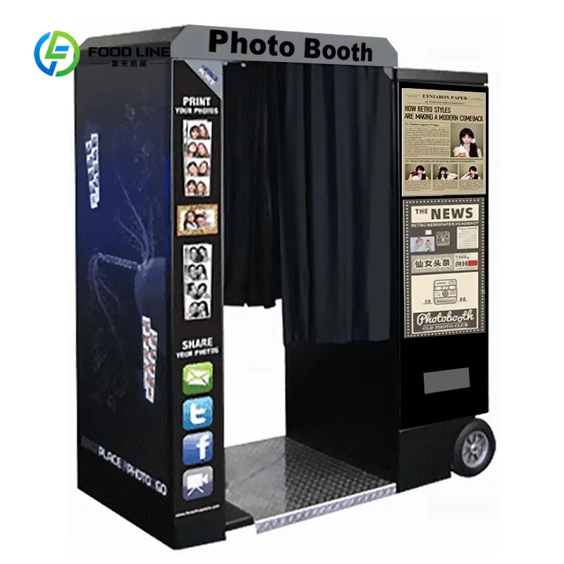 Customized Retro Newspaper Photo Booth AR Effect Instant Print Self-Service Vending Machine for Old Newspaper Style Pictures