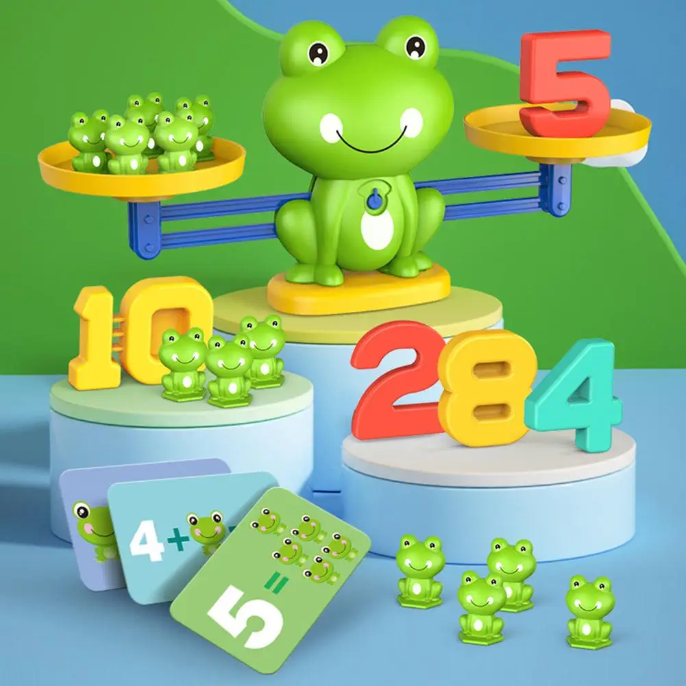 Jouet d'équilibre grenouille numérique pour enfants, puzzle d'éducation précoce, addition et soustraction, équilibre d'éveil, enseignement des mathématiques