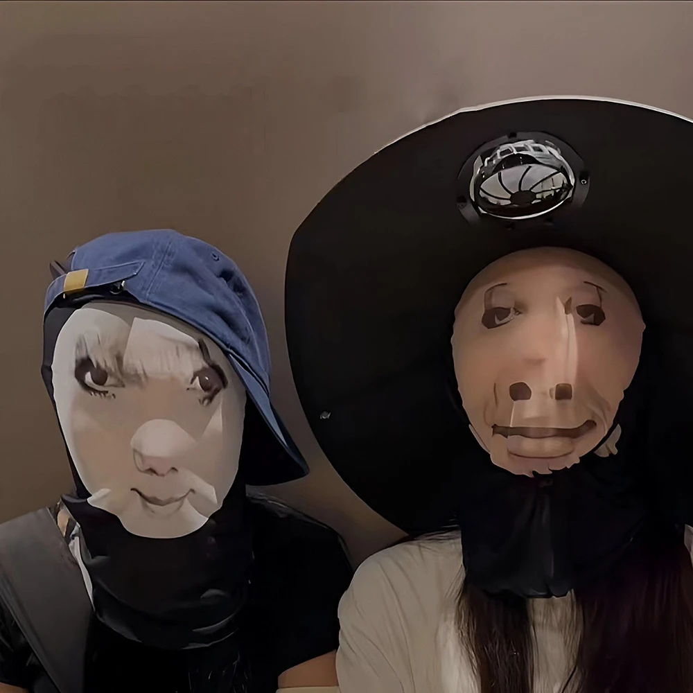 Funny Expression Face Mask Cosplay Anime Men Halloween Party Costumes Accessories Mesh Helmet Friends Gifts Sun protection Masks