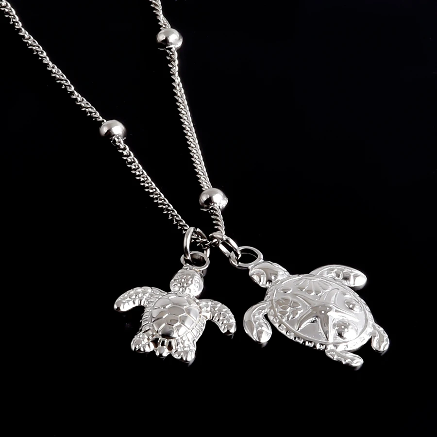 Strand-Meerestier-Halskette, Perlen-Choker aus Edelstahl, Schildkröte, Seestern, blau, öltropfend, Fisch-Halskette für Damen und Herren, Schmuckgeschenk – Detail 7