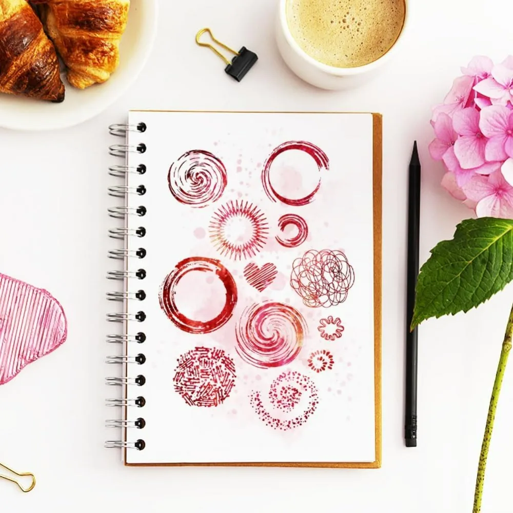 Eddy Background Clear Stamp Circles Graffiti Clear Rubber Stamps Silicone Stamps for DIY Scrapbooking Photo Album Decorative