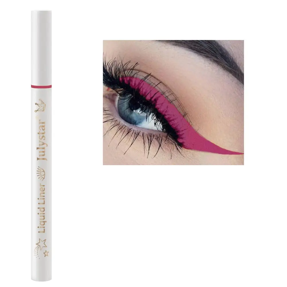 Witte Eyeliner Waterdichte Soft-Tip Eyeliner Pen Kleur Eyeliner Fijne Vloeistof Blijvende Vloeistof Zeer Eyeliner Pen Q5d9