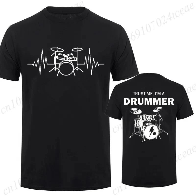Camiseta Casual de Manga Corta para Hombre con Gráfico de Tambor, Camiseta Divertida para Baterista, Regalo Musical para Músico o Banda