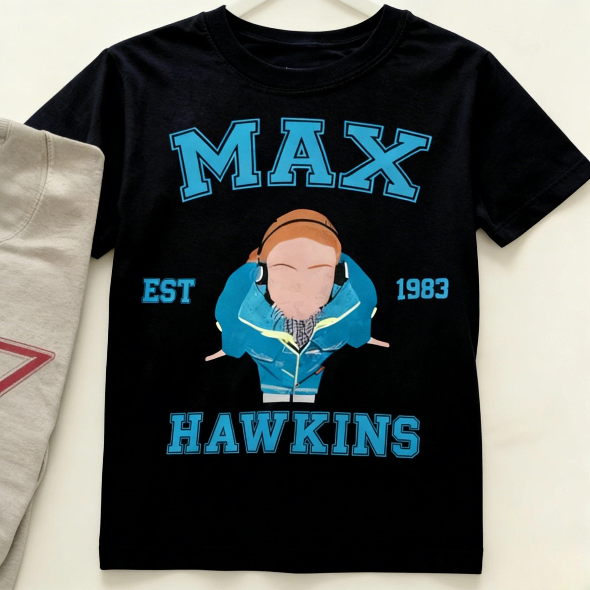 T-shirt unisexe en coton 100% avec graphiques de dessin animé Stranger Max Mayfield, chemises à manches courtes pour hommes, mode Vintage, Streetwear