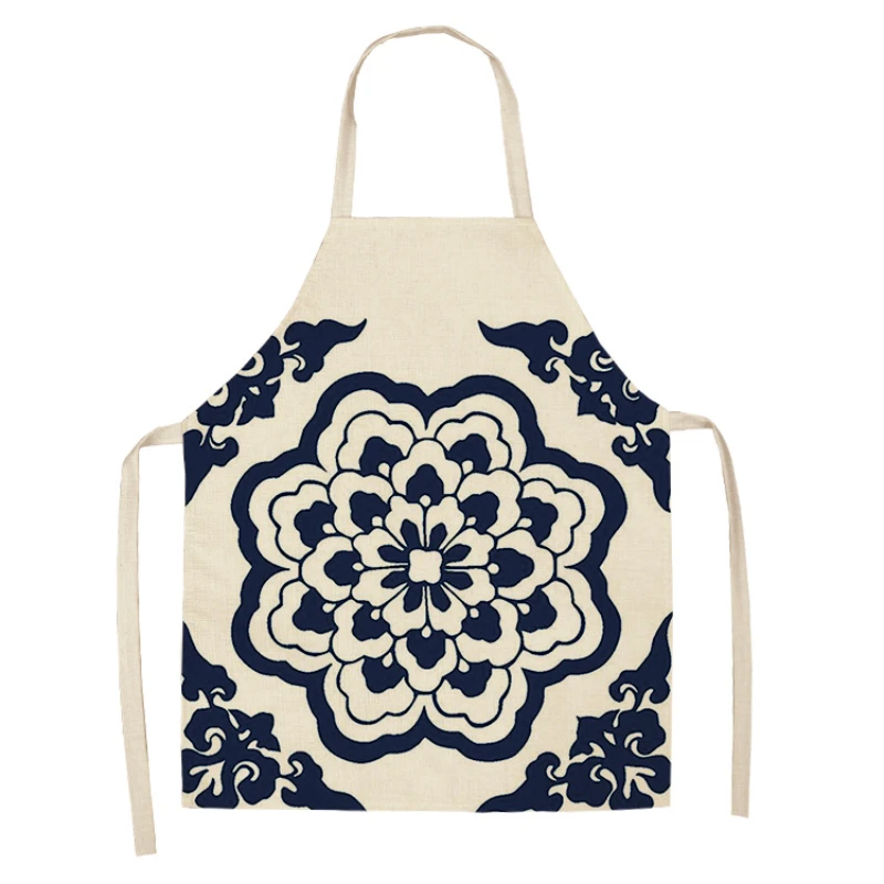 Mandala Printing Apron Kitchen Oil-proof Apron Chef Half-length Apron Sleeveless Halter Bib Parent-child Set Baking Delantales