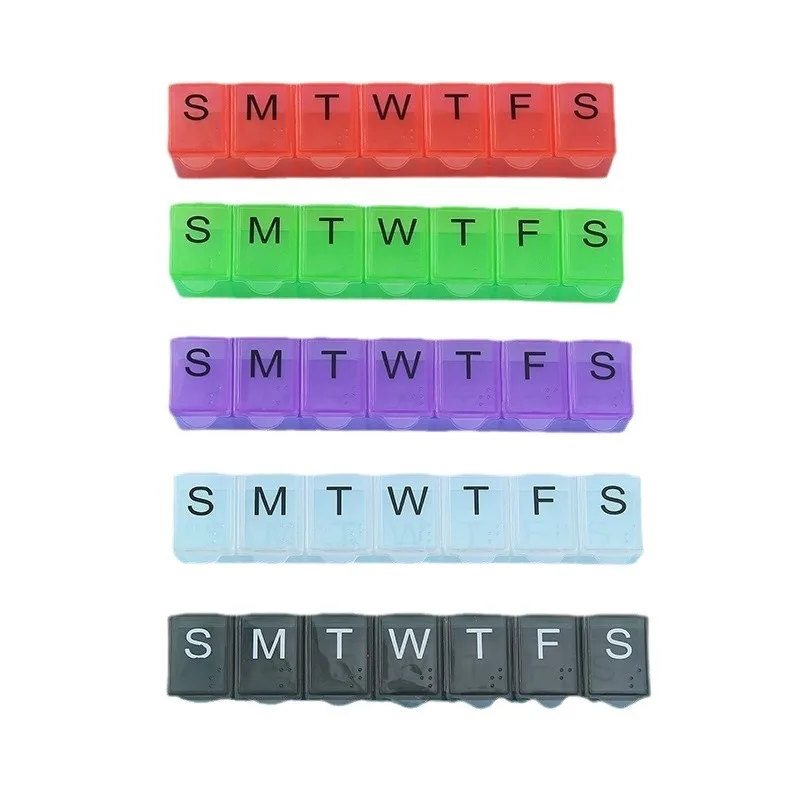 Nouveau voyage 7 jours 7 grilles Mini piluliers organisateur conteneur pour une semaine Portable pilules boîte vitamines huiles de poisson porte-médicaments