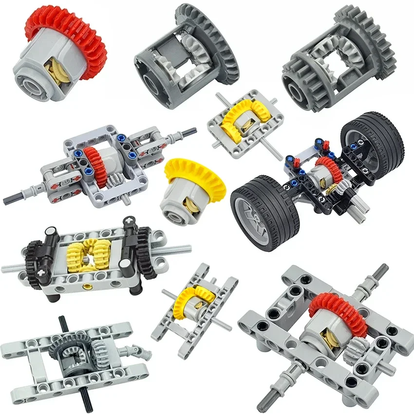 Differential Combined Gear Differential Wheels Compatible with Technical Parts High-Tech Building Blocks 6573 62821 65414 Bricks