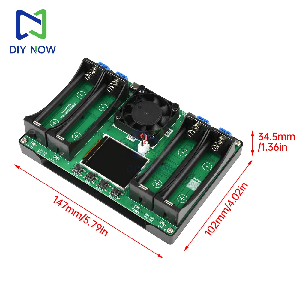 LCD-Display-Batterietester für 18650-Batterien, 4-Kanal-Innenwiderstandstester, universeller Batterieprüfer, Analysator-Ladegerät