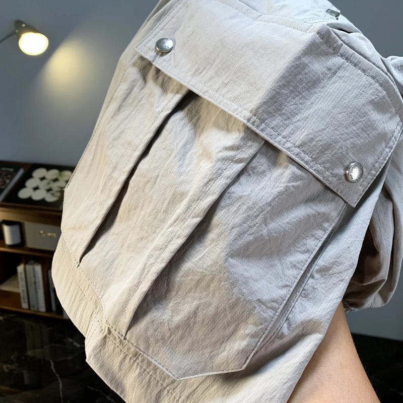 شورت عمل للرجال في الصيف، رفيع، عصري، متعدد الاستخدامات، كاجوال، فضفاض، رياضي، حرير ثلجي سريع الجفاف، سروال بخمسة أرباع