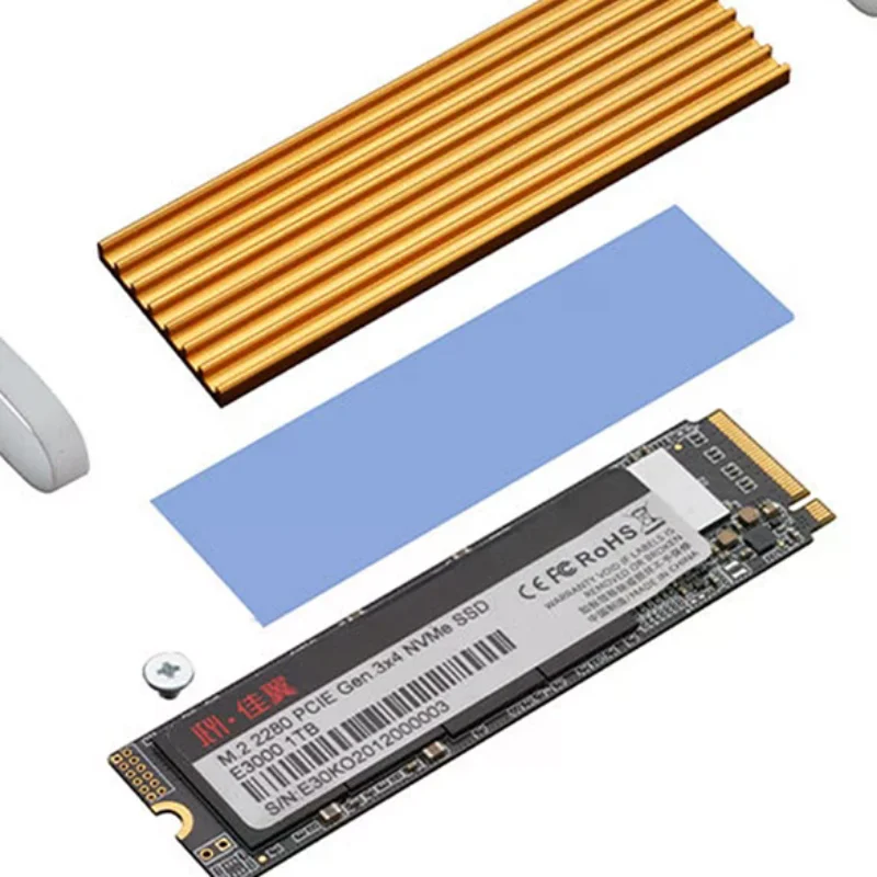

1set M.2 SSD Heat Sink NVME NGFF M.2 2280 Solid State Hard Disk Aluminum Heatsink Cooler Radiator Thermal Cooling Pad For PC