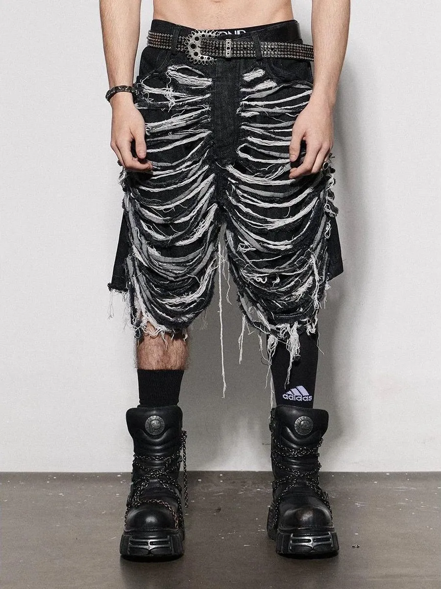 

Мужские джинсы Waed Heavy Du American Street, длина до колена, летние, новый дизайн, с эффектом потертости и разрывов