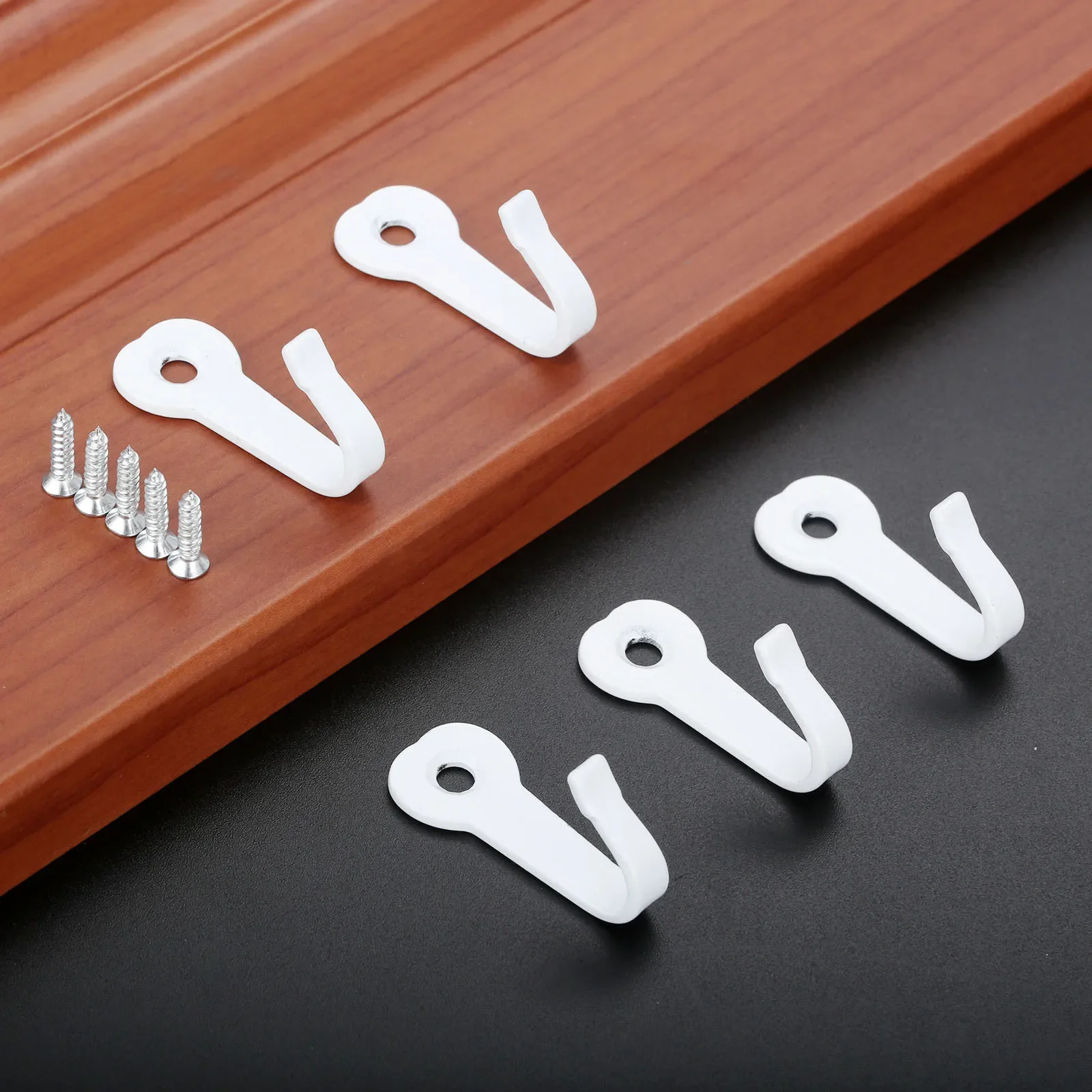 5pcs/set Hooks 40mm Mini Alloy Hangers w/screws Black/White/Silver Wall Mounted Hanging Keys Coat Bag Hat Mask Bathroom Kitchen