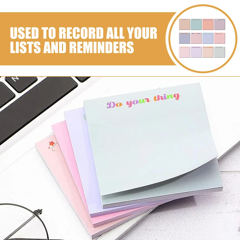 

Kawaii Colored Memo Stickers Adhesive Note Pads Smooth Writing Fun for Reading Page Markers Sticky Tabs