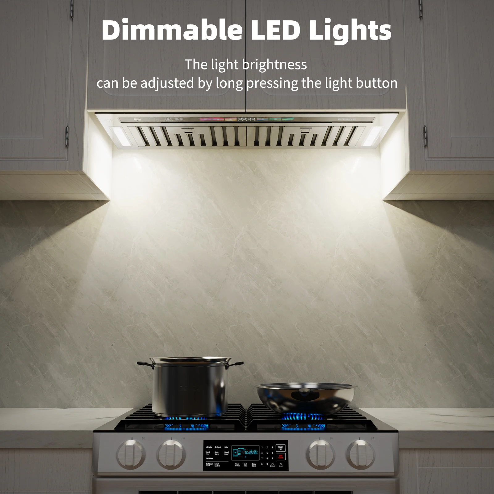 Stock Range Hood Intelligent Control 4-speed Exhaust Fan Charcoal Filter Range Hood Stainless Steel Kitchen Range Hood