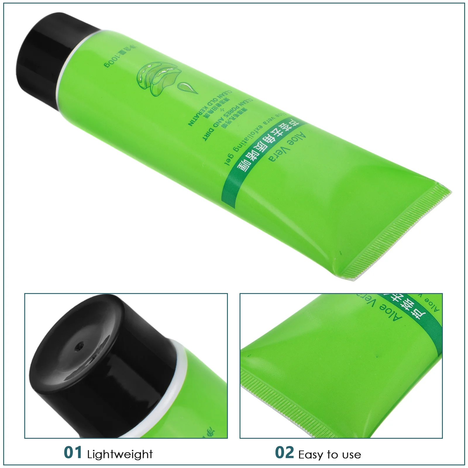 Gel exfoliante suave calmante verde, Gel exfoliante de limpieza profunda suave para cara, cuerpo, tamaño de viaje, piel hidratante calmante