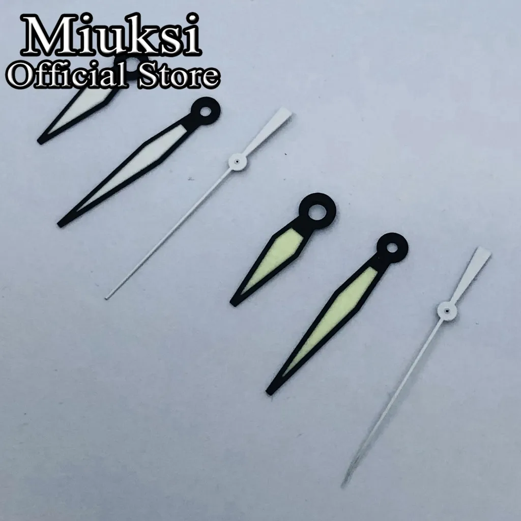 Miuksi black white green watch hands luminous hands fit NH35 NH36 NH38 NH70 NH72 Miyota8215 821A 8205 DG2813 3804 movement