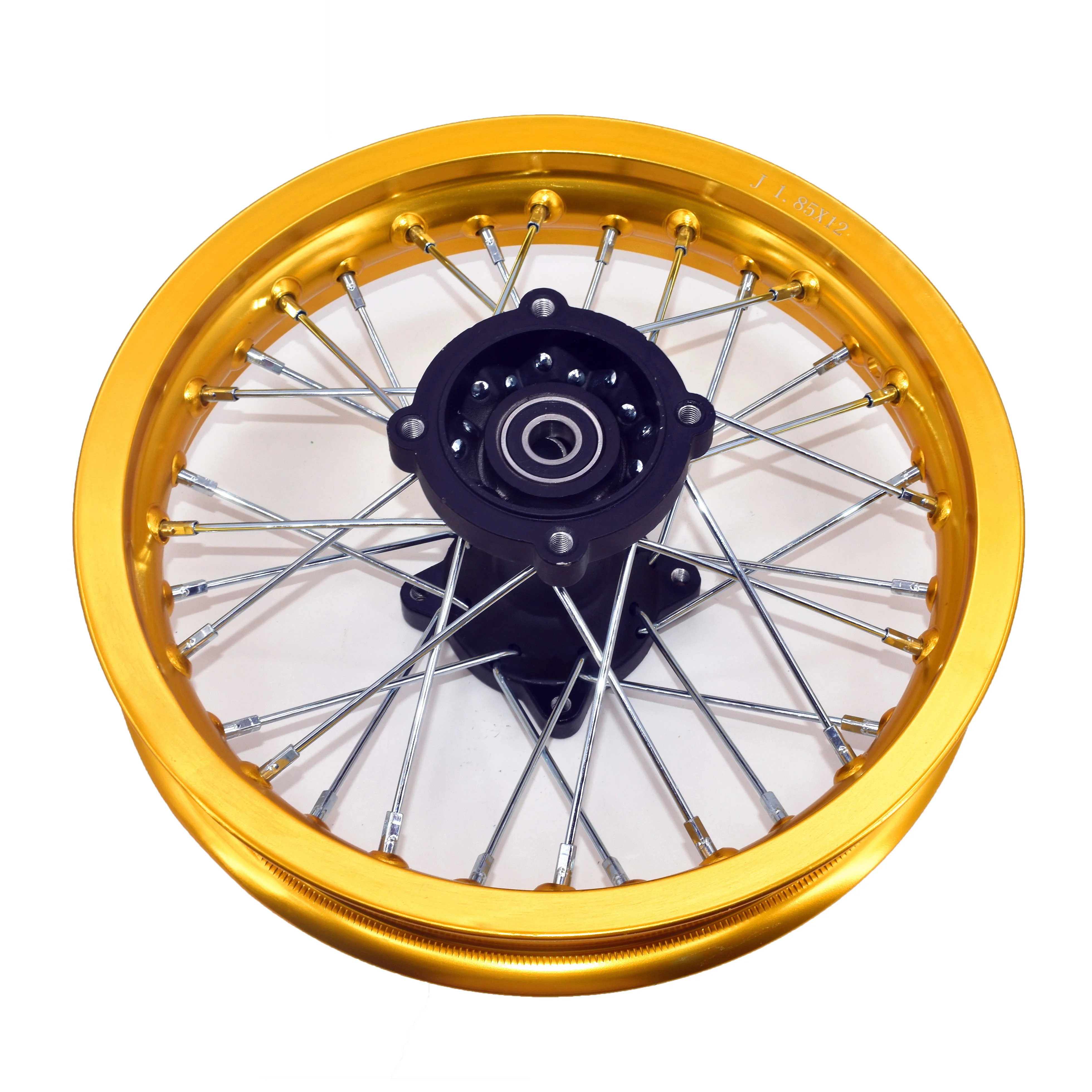 Dirt bike Pit bike Wheel Rims Gold Colour 12mm or 15mm Axle 1.85x12\