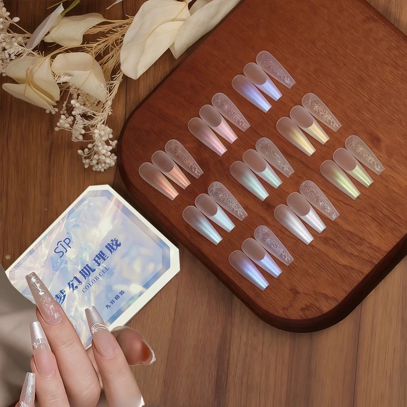 

9 colors pearl aurora nail art nail polish shot gel smudge canned high saturation popular semi-solid nail polish nail art