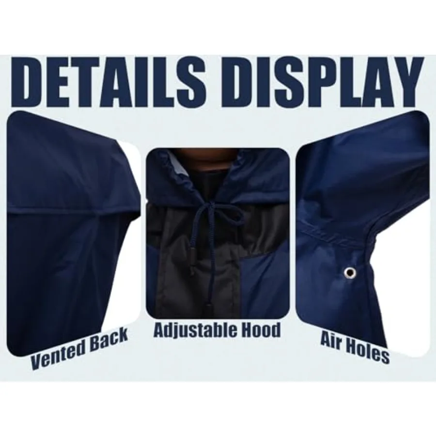 Rain Suits for Men Waterproof High Visibility Rain Gear Lightweight Rain Jacket with Bib Overalls Fishing Farming Golf