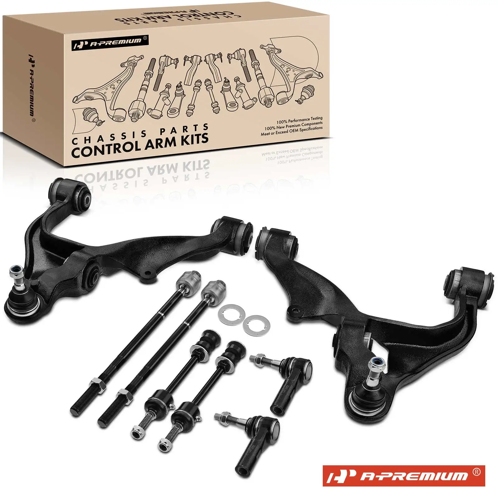 A-Premium 8x Front Control Arm & Bar End Link & Tie Rod End for Ram 1500 2011-2012 Dodge Ram 1500 2006-2010