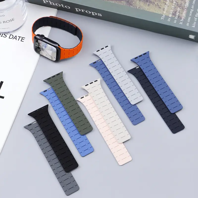 Magnetic Silicone Band for Apple Watch Ultra 3 2 49mm 44mm  46mm 42mm 40 41mm 45mm Strap Bracelet IWatch Series 11 10 9 8 7 6 SE - Image 3