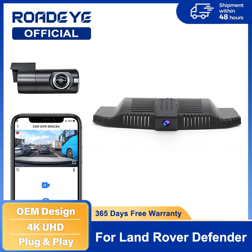 

For Land Rover Defender 90 110 2019~2024 2025 2026 4K Plug And Play Car Video Recorder WiFi APP Monitor Dashcam DVR Dash Camera