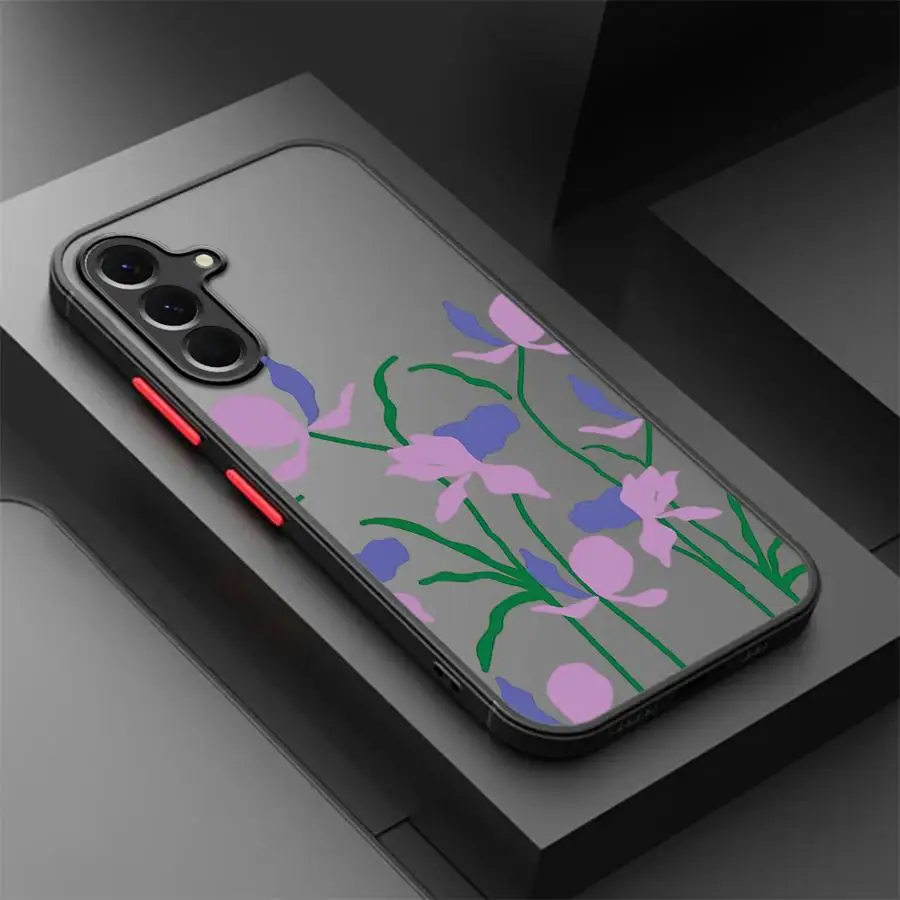 Чехол с цветами лаванды для Samsung Galaxy A25 A26 A52 A56 A22 A21s A54 A34 A24 A35 A36 A73 A53 Задняя крышка телефона