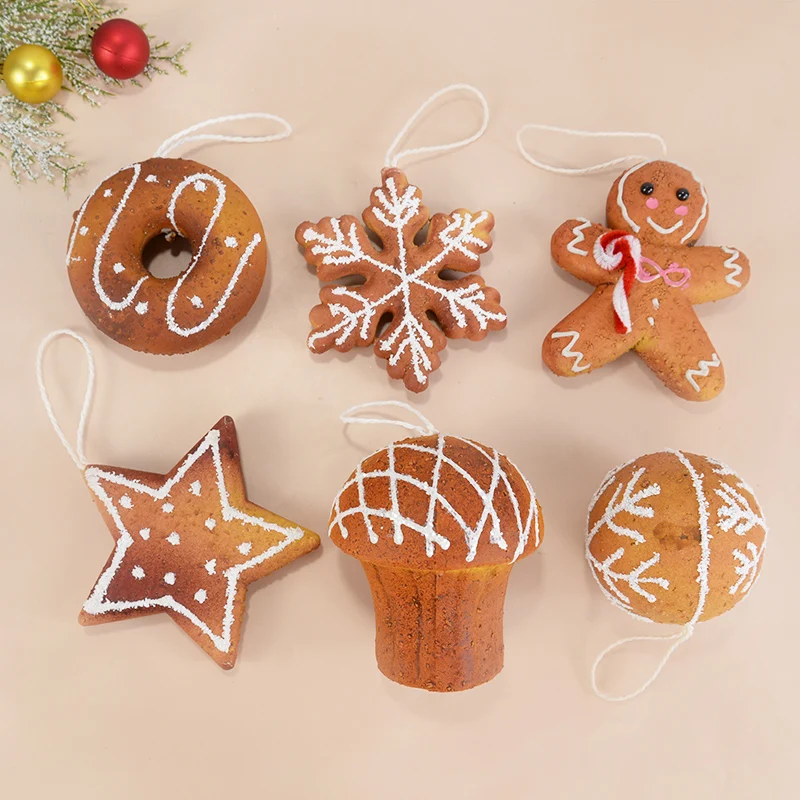 Christmas Decoration Gingerbread Man Doll Foam Ball Xmas Tree Hanging Ornament Christmas Party Home New Year Navidad Noel Gifts