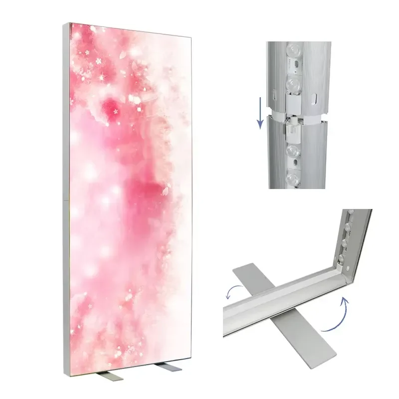 Custom Bright Led Advertising Poster Shadow Square Outdoor Pole Large Photography Light Box