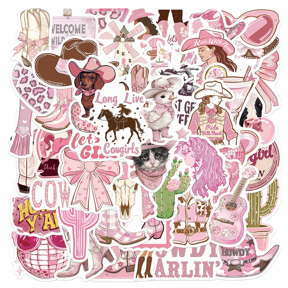 

50PCS Cartoon Pink INS Style Stickers Creative Decoration Mobile Phone Case Water Cup Notebook Waterproof Graffiti Toys Gifts