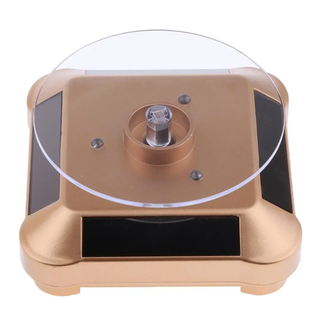 Solar Power Rotary Mute Rotating 360 Degree Revolving Display Stand Energy-Saving Turn Table with Changing Color Lights