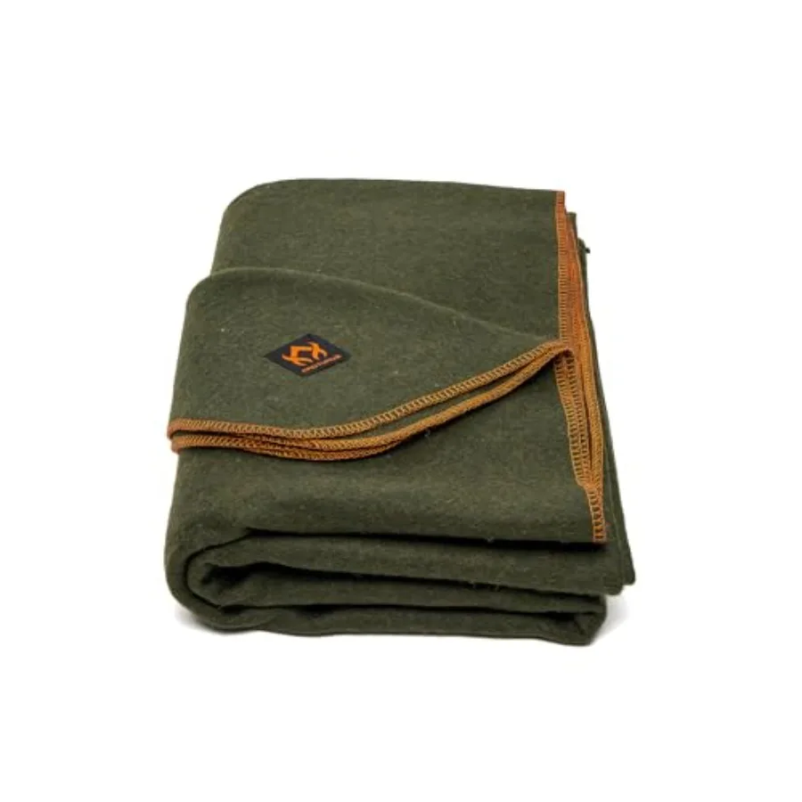 

Wool Blanket - Warm Thick Washable - Great for Outdoors Camping Stadium Blanket Picnics Travel - Car and Bushcraft Survival Kit