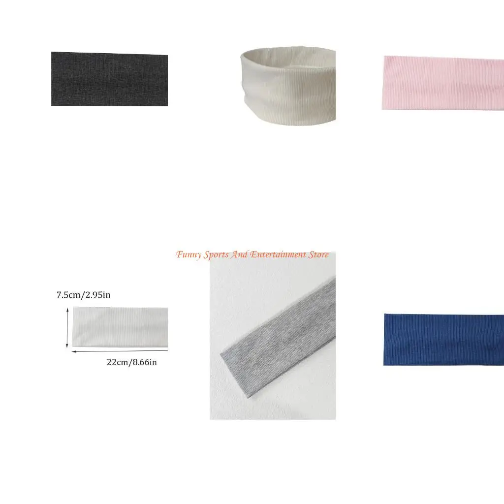 C4DE Solid Color Women's Headgear Fashion Headbands Sweat Absorbing Elastic Hair Band for Active and Casual Daily
