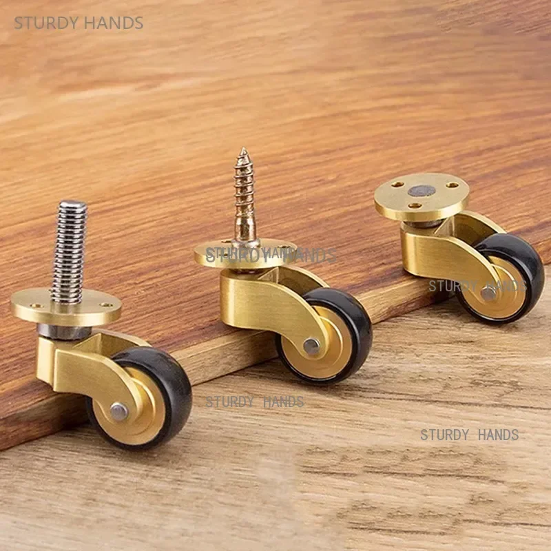 2pcs High Quality Brass Furniture Casters /universal Wheel Piano Castor Metal Sofa Foot Roller Office Furniture Hardware