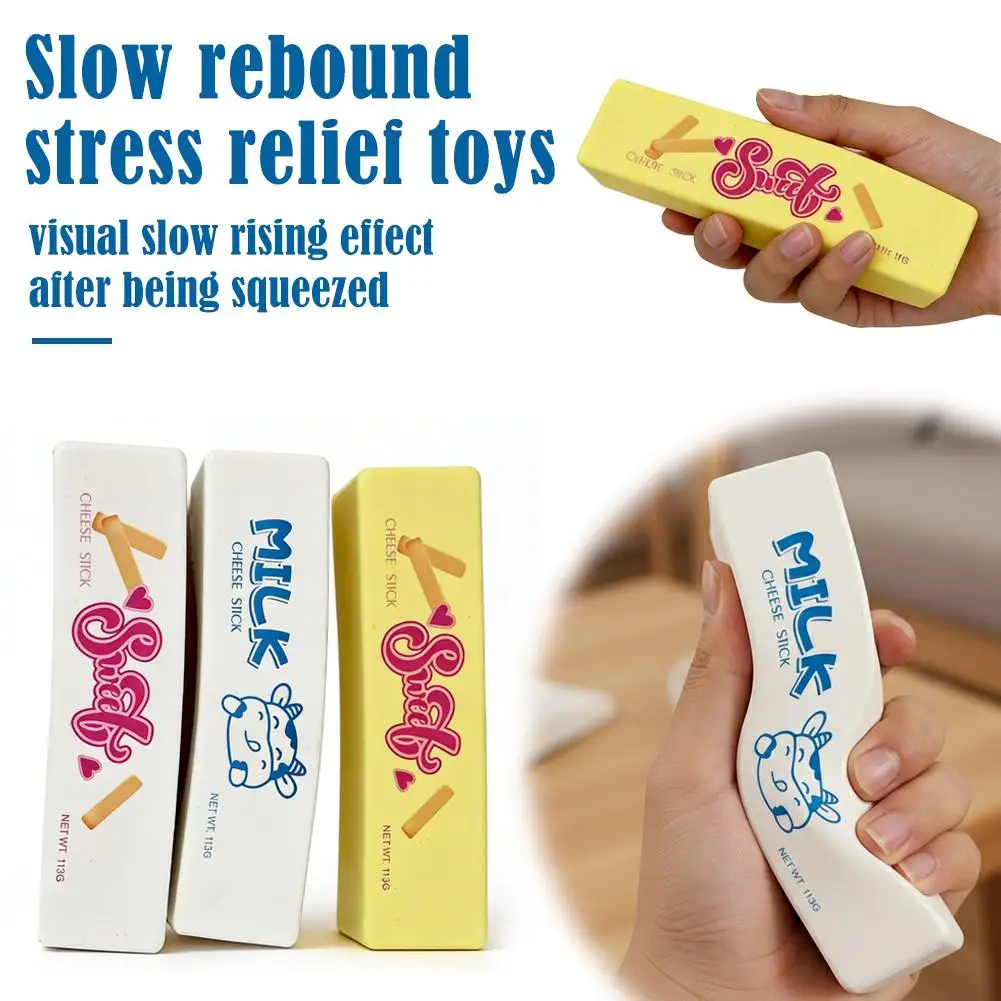 Slow Rising Toy Simulation Milk Cheese Stick Sensory Fidget Toys Stress Relief Anti-Anxiety For Kids Adults Gift