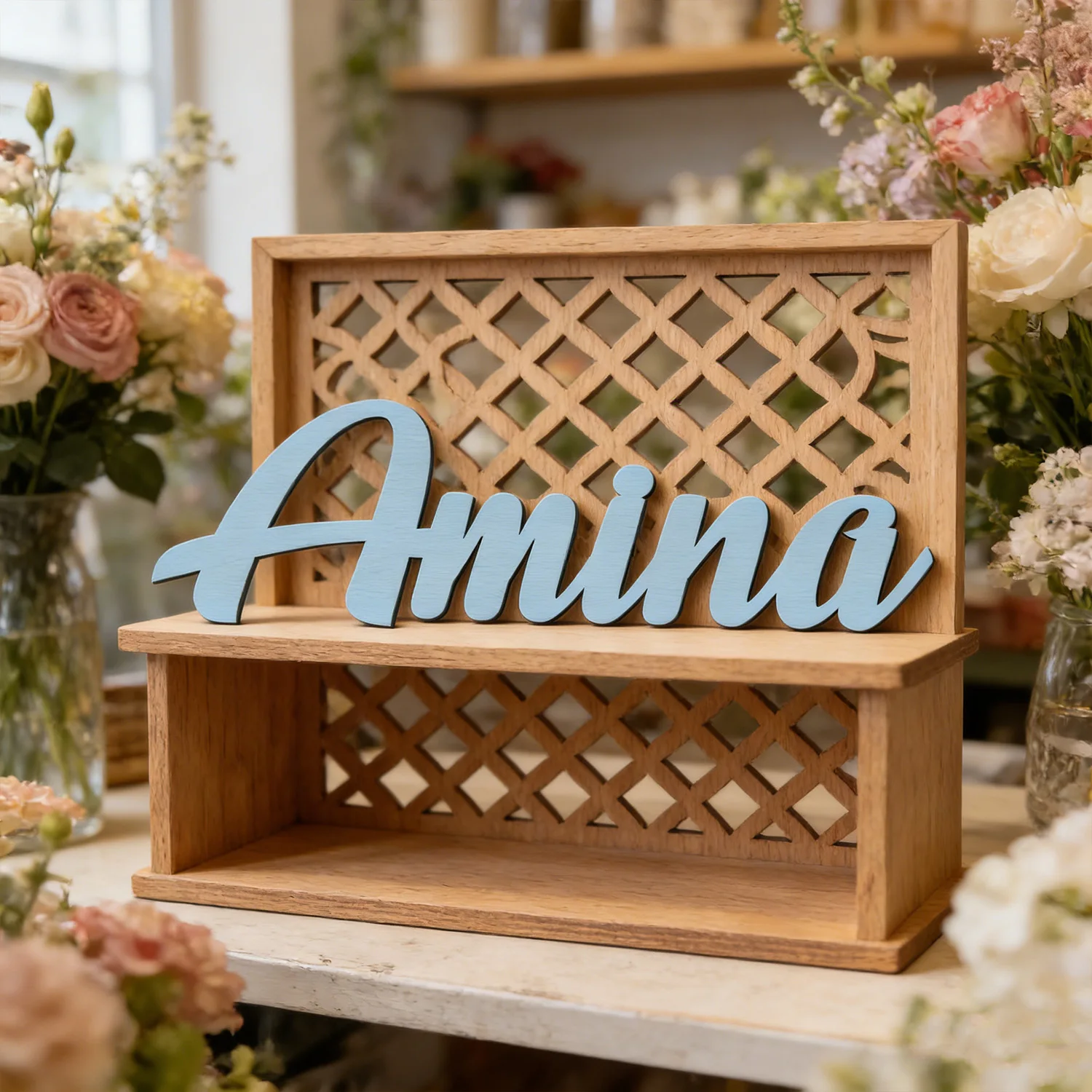 1pc Customized wooden wall decoration, Customized name, wooden souvenir Wall name decoration label
