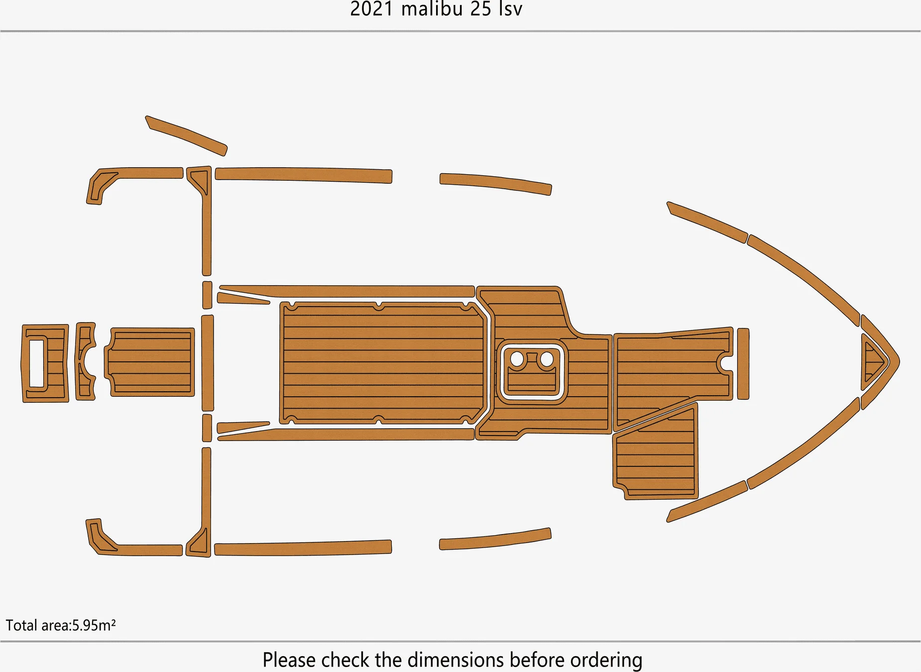 Non-Slip EVA Faux Marine Mat Self-Adhesive 6mm Yacht Cockpit Pad for 2021 Malibu 25 lsv Boat Decking Easy Install