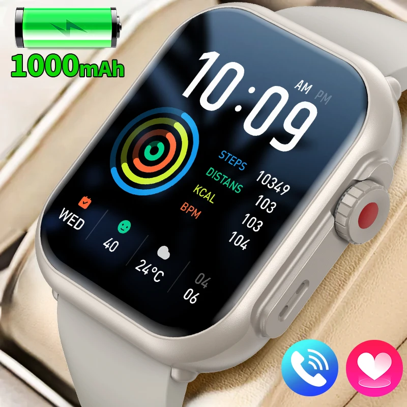 

LIGE 1000mah Ultra Long Life Battery Smart Watch Men Women 1.85'' HD Screen Bluetooth Call Sports Fitness Waterproof Smartwatch